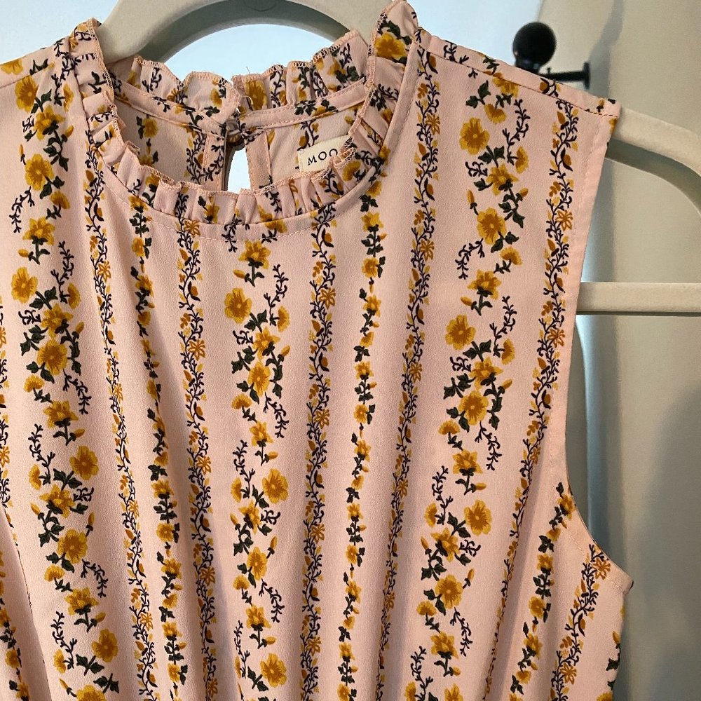 Moon River Tiered Floral Midi Dress